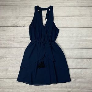 BCBGeneration Navy Dress with Back Cutouts
